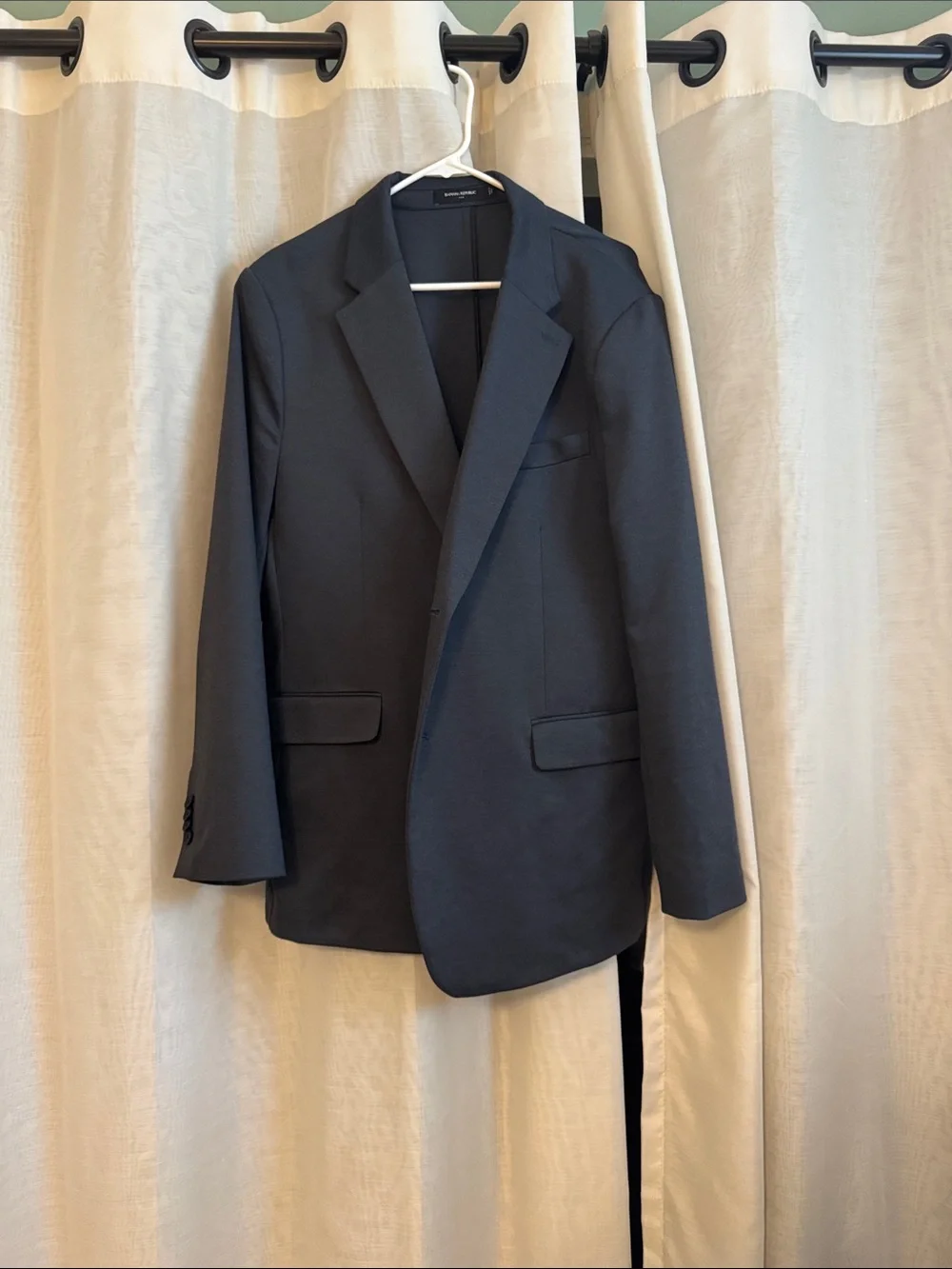 Banana Republic Men's Dark Blue/Gray Single-Breasted Blazer